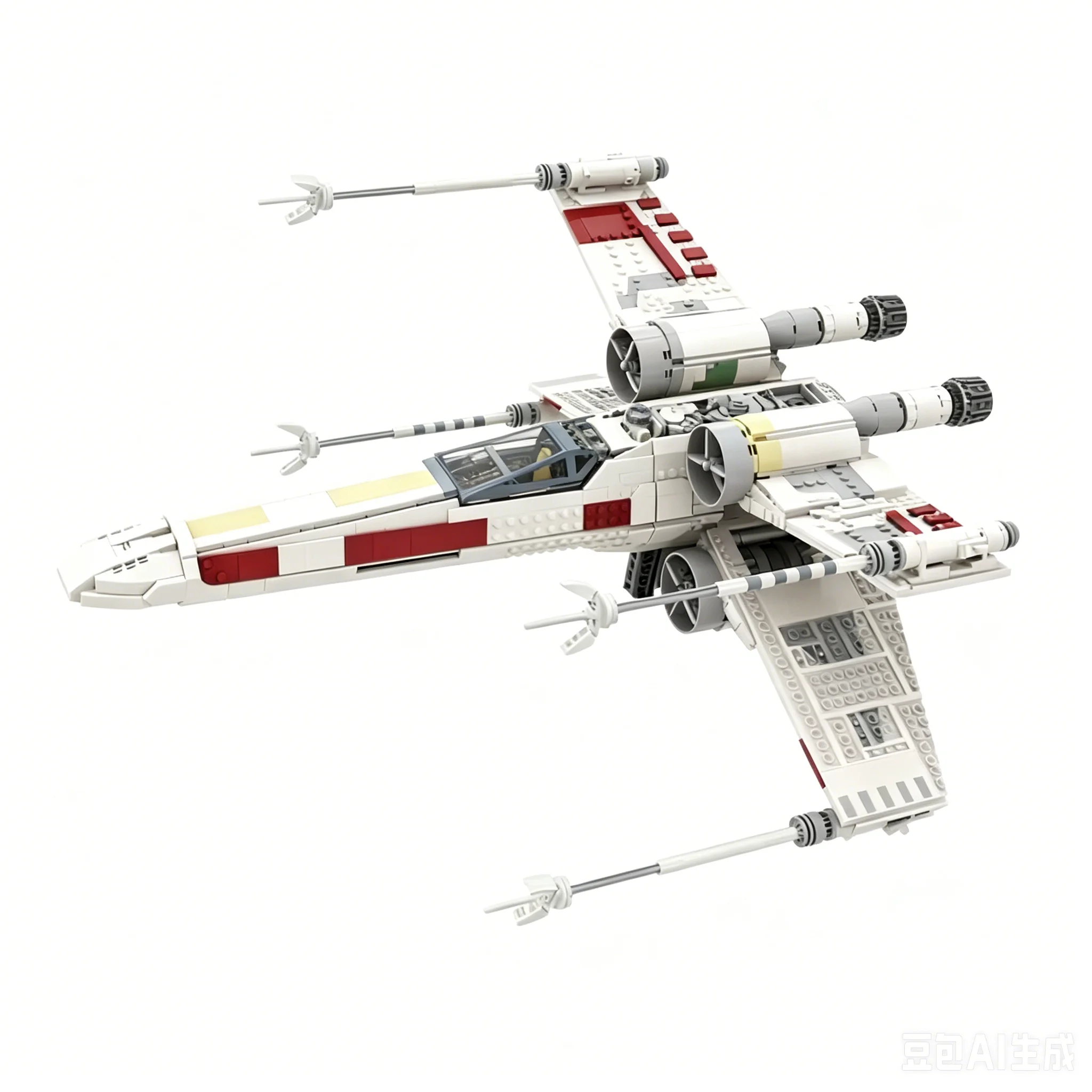 Auf Lager | 1949-teiliges Space X-Wing Fighter Baustein-Set, Heimdekoration-Ornament-Modell, Feiertagsgeschenk