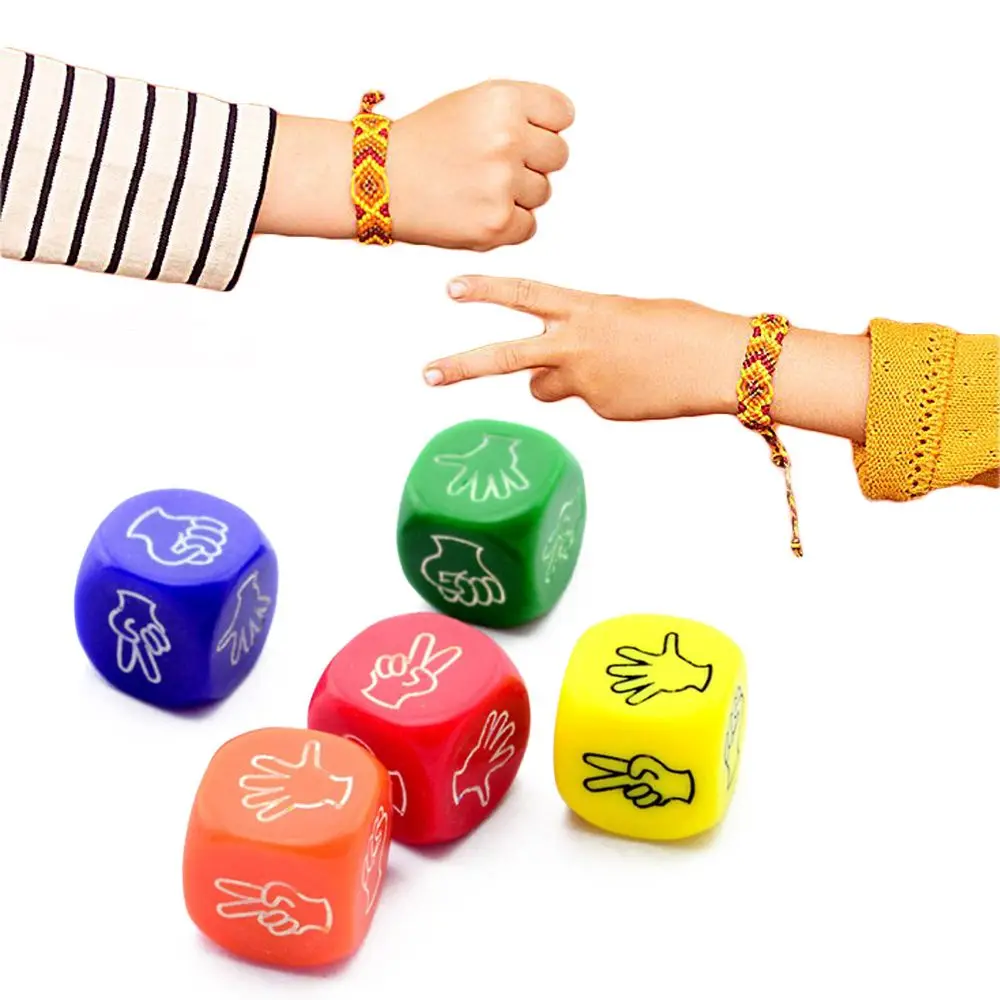 2/6Pc Child Fun Board Toy Rock Paper Scissors Finger-guessing Funny Game Guessing Dice Kids Gag Recreational Interactive Toys