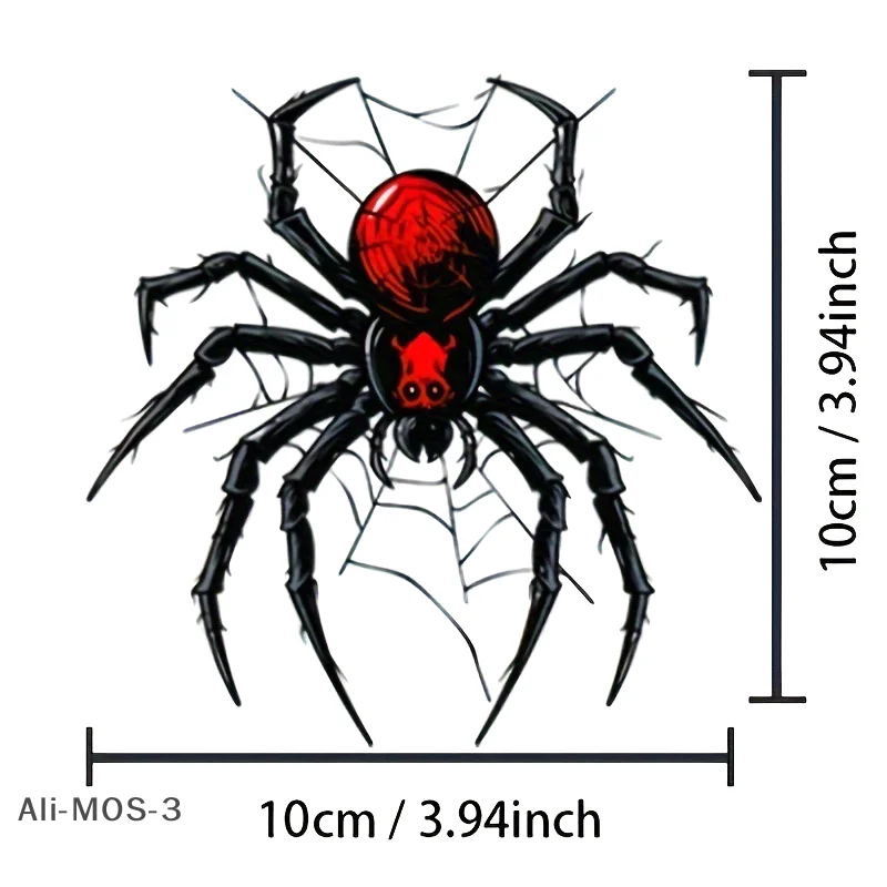 

【S】Funny Spider Motorcycle Stickers Waterproof DIY Motorbike Side Panels Fuel Tank Fairing Vinyl Decals Halloween Decoration