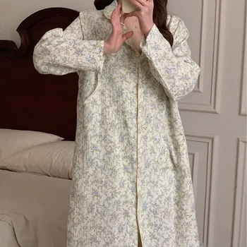 ملابس أمومة من القطن الخالص للنساء الحوامل ، ثوب نوم بأكمام طويلة ، ملابس نوم للرضاعة الطبيعية ، الربيع والصيف