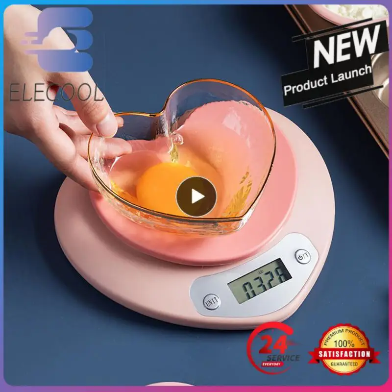 Electronic Kitchen Scale 5kg weight grams Digital balance precision Accurate Heart-shaped LCD Food Portable Digital Scale