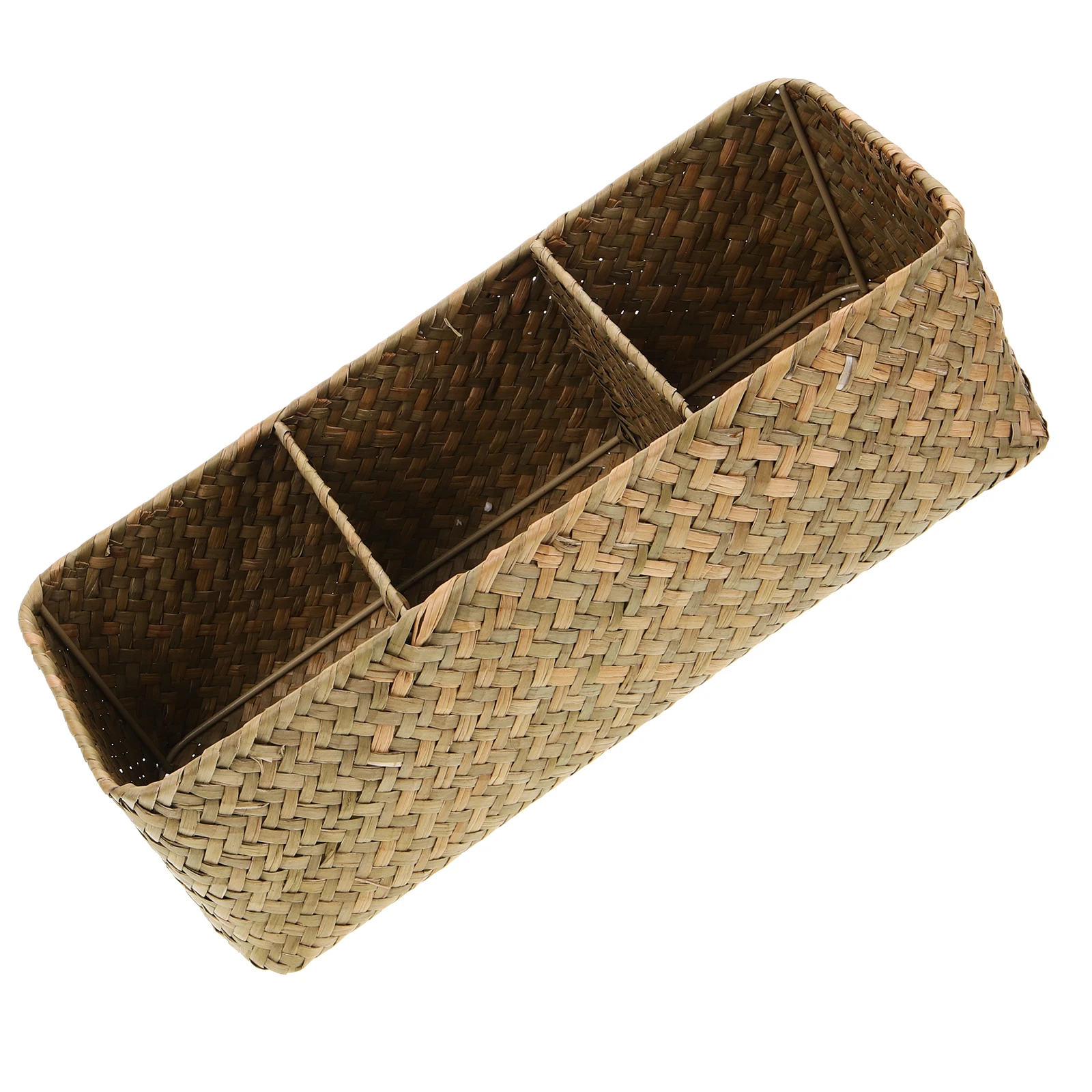 

3 Compartment Woven Storage Basket H made Home ganization Desktop Container Small Box Household ganizer