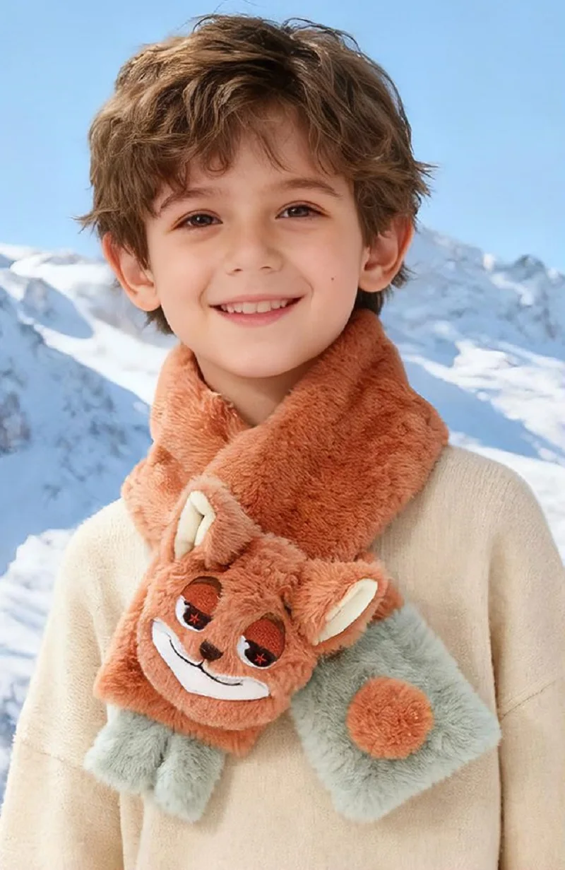 Zootopia Judy e Nick Sciarpa per bambini Neonati e ragazze Scaldacollo caldo per cartoni animati Accessorio di moda carino per bambini