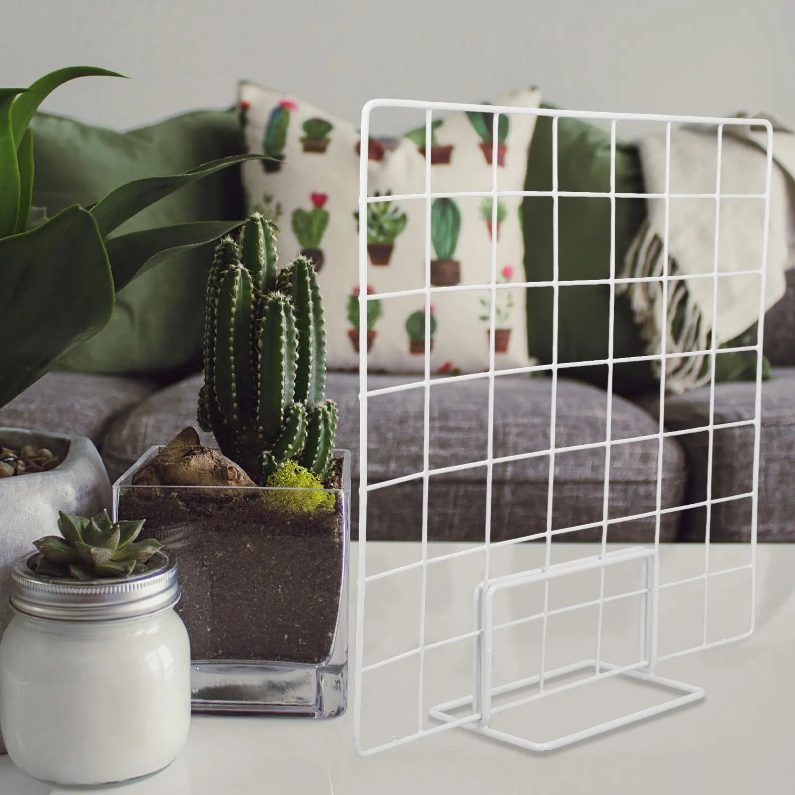 

Counter Grid Display Stand Desktop Picture Stands for Iron Tiered Displaying Holder