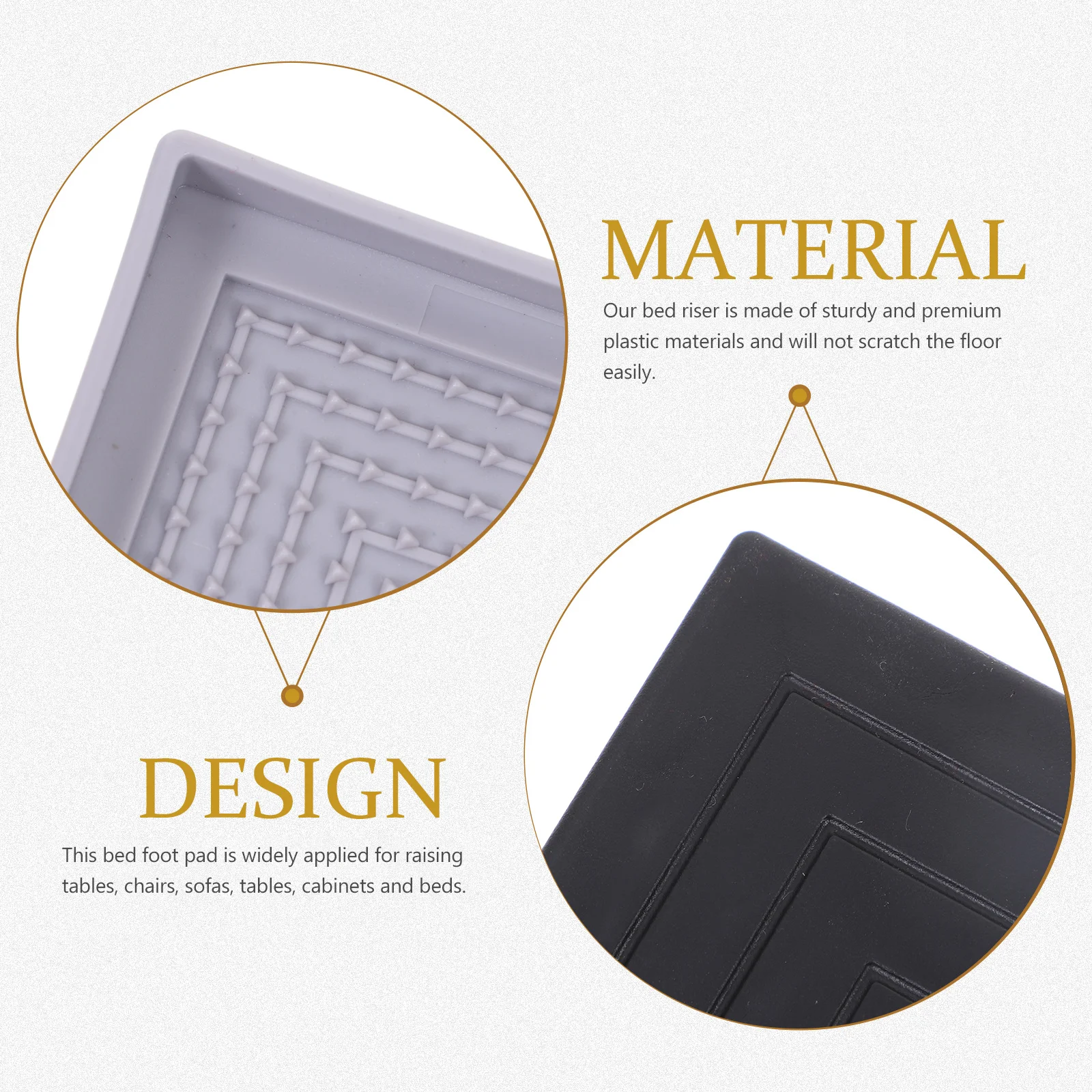 

8Pcs Heavy Duty Plastic Bed Risers Furniture Foot Pads for Sofa Chair Table Storage Solution Bed Risers Furniture Foot Riser