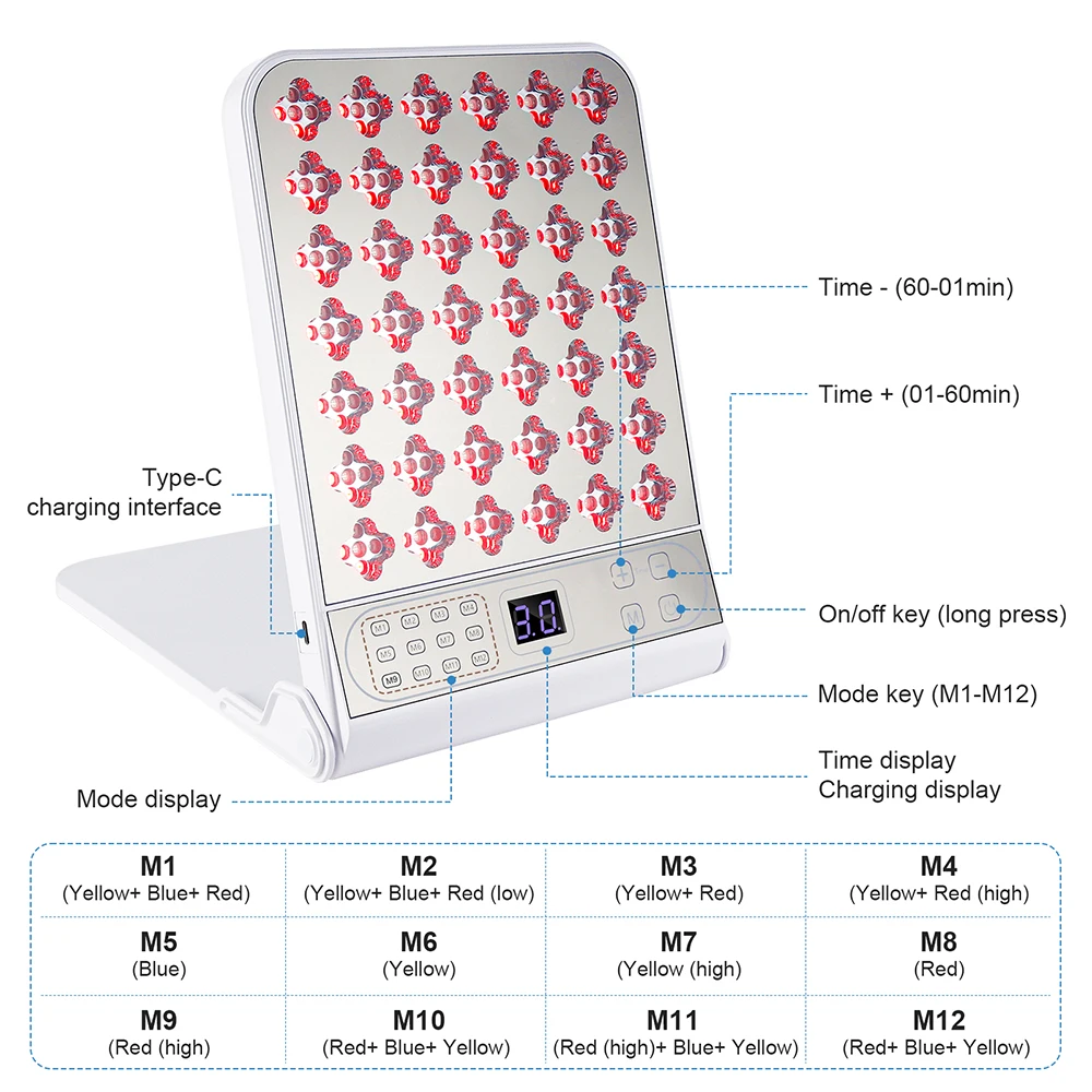 ワイヤレスフェイスボディ4色LEDフォトンビューティーボードレッドライトスキン若返りLED美容機器バックケアLEDマスクスパサロン
