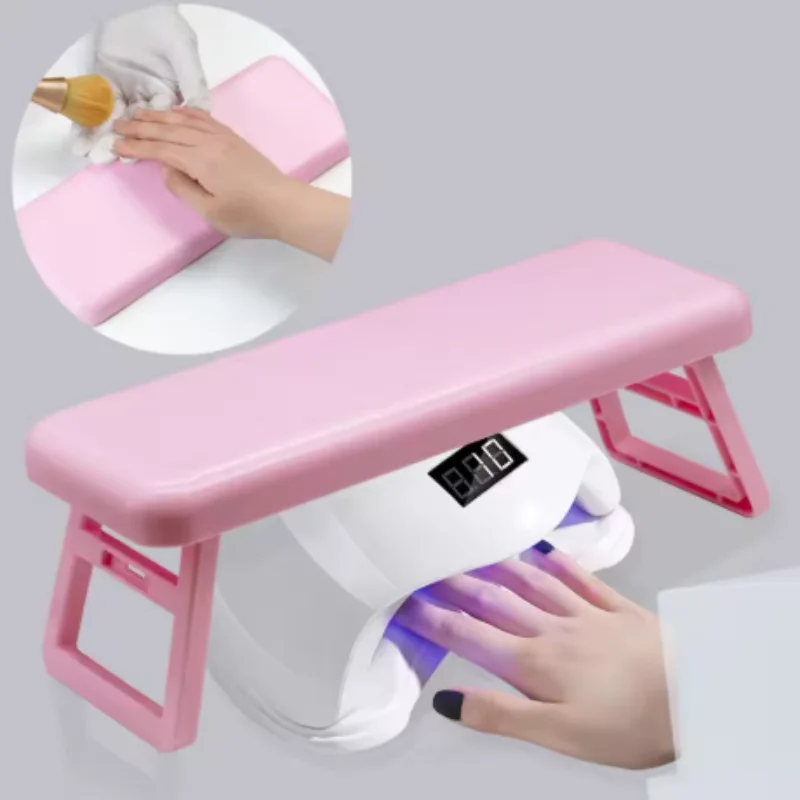 Afbeelding 6: Plastic nagelarmsteun, opvouwbaar manicurehandkussen voor salon en thuisgebruik, comfortabel nail art workstation tool