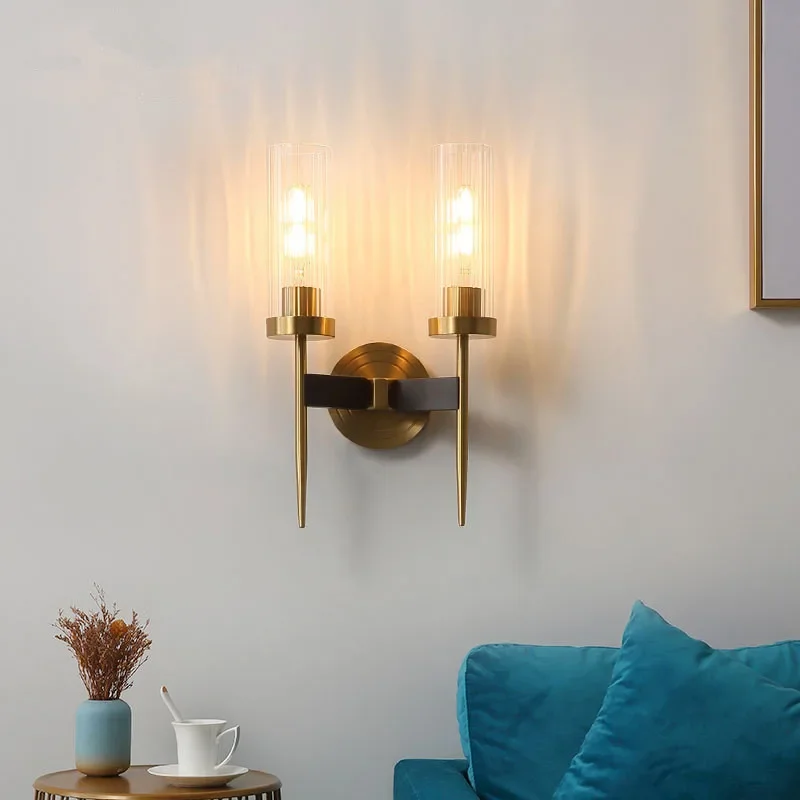

Post Modern Nordic Wall Sconce Living Dining Room Bedside Stairs Backdrop Aisle Corridor Lighting Hall Hotel Lights Glass Lamps