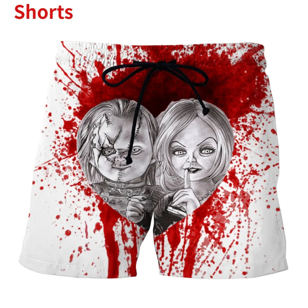 Bride of Chucky 3D Print Vêtements décontractés Nouvelle mode Hommes Femmes Shorts Plus la taille S-7XL Hommes Vêtements viser Été Plage