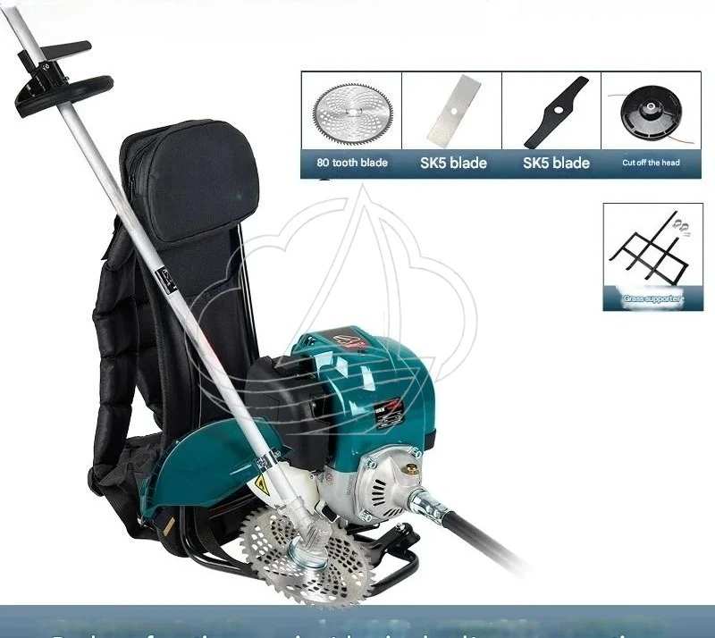4-Stroke Backpack Lawn Mower High Power Multifunctional Portable Garden Grass Trimmer
