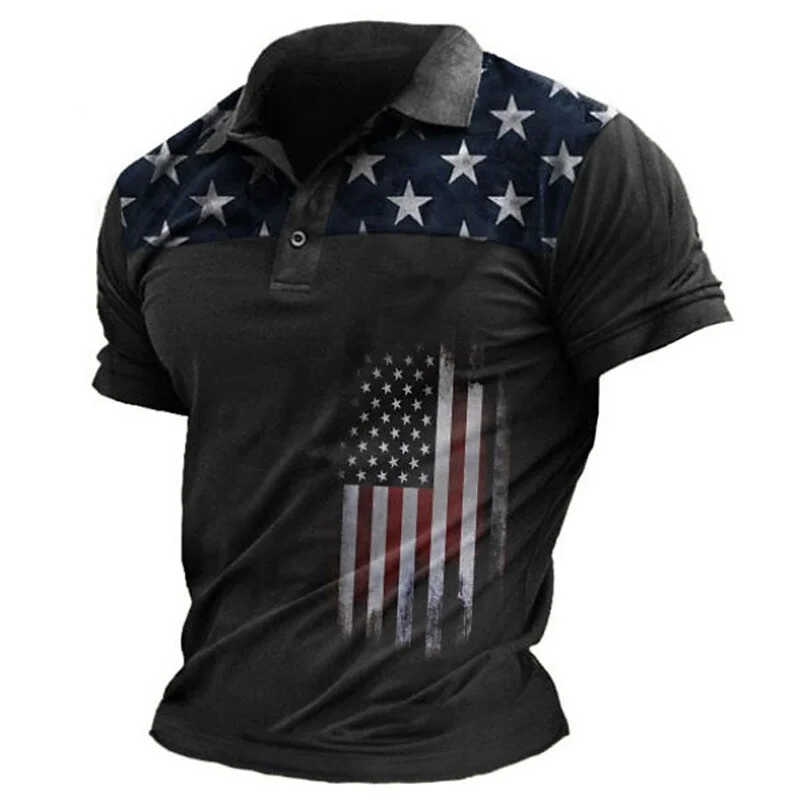 Geometrisches klassisches Poloshirt Herrenmode Kleidung Revers-Knopfhemd 3D-Karomuster bedrucktes Farbtop – Detail 6