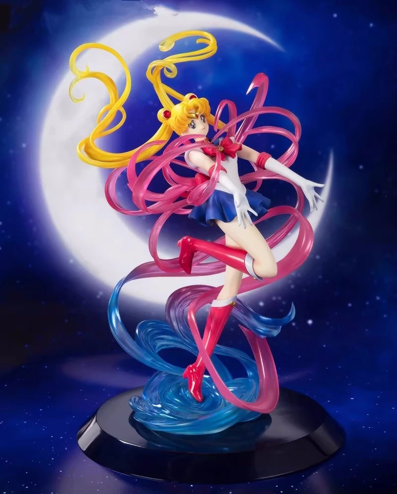 Anime Figure Sailor Moon Doll Crystal Power Kawaii Girl Action Figurines Pvc Girl Model Doll Collect Ornaments Adult Kids Toy Gi