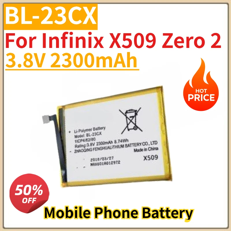 High Quality New Mobile Phone Battery BL-23CX BL-43AX 3.8/3.85V 2300/4350mAh For Infinix X509 Zero 2 Zero 5 Replacement Battery