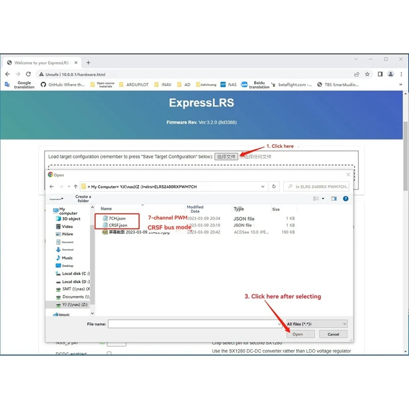 Receptor ELRS 2,4 Ghz PWM 7CH CRSF con antena Dual compatible con protocolo ELRS 3,2 PWM/CRSF para Dron RC FPV