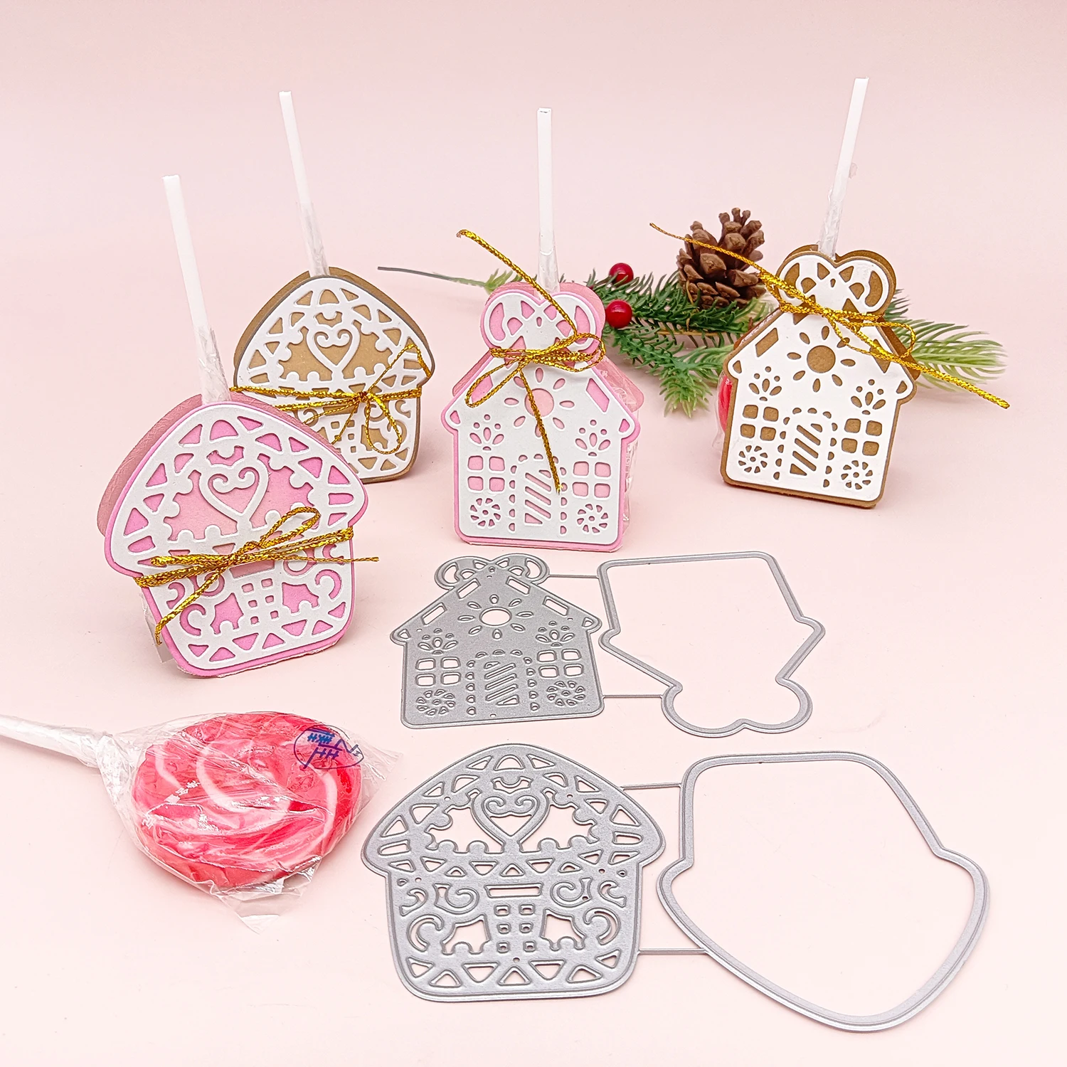 Alinacutle Metal Cutting Dies Cut Christmas Biscuits House Etched Scrapbooking Paper Craft Handmade Album Card Punch Art Knife