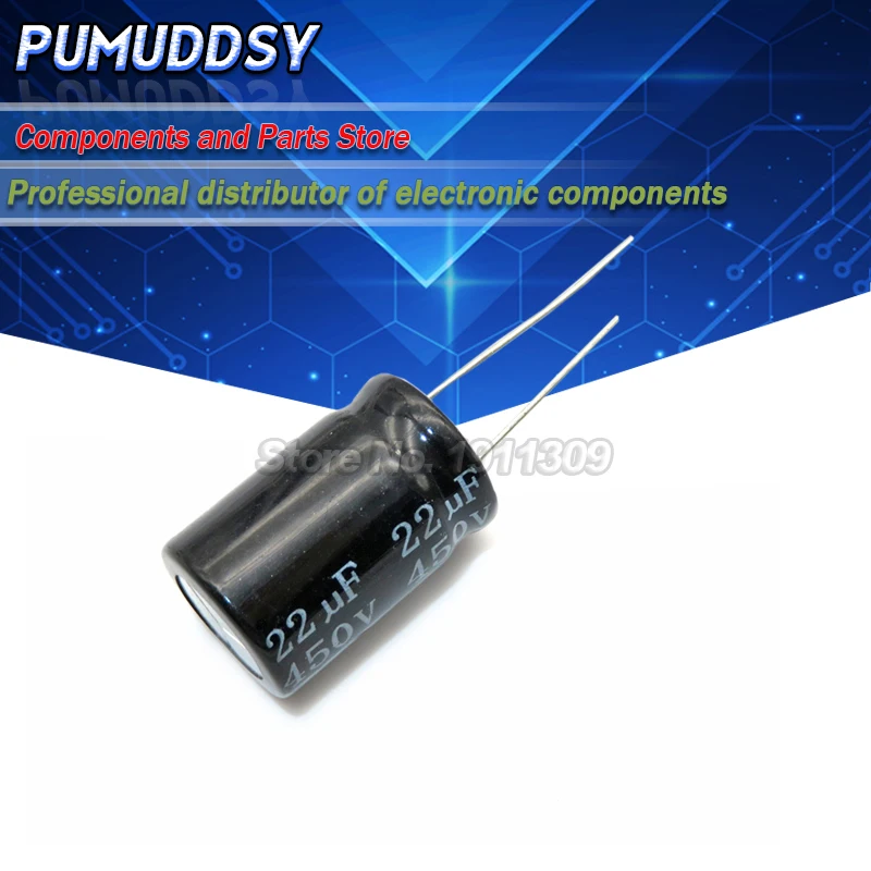 

10PCS Higt quality 450V22UF 16*25mm 22UF 450V 16*25 Electrolytic capacitor