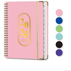 1pcs 71 sheets/142 pages English A5 notebook schedule coil elastic cord work sports note taking English planner