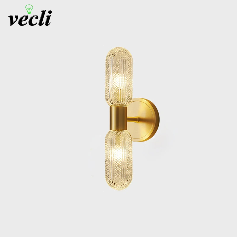 Nordic Brass Light Luxury Creative Wall Lamp Post-Modern Minimalist for Living Room Corridor Passage Bedroom Bedside