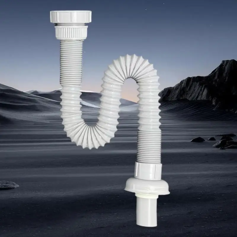 1/5Pcs Universal Threaded Drain Pipe 45/56mm Flexible Corrugated Sink Drain Hose For Kitchen Sink Basin Sewer Drainer Accessory