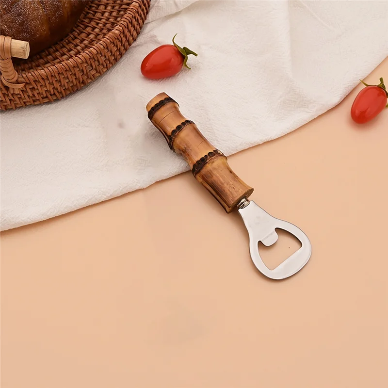 ABFI Flaschenöffner mit Bambusgriff, geeignet für Restaurants und den Heimgebrauch, Cocktail-Shaker mit Bambusgriff