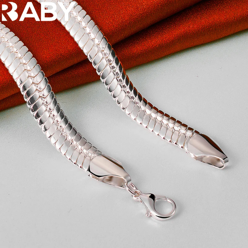 Unisex 925 Sterling Silver Solid Snake Chain Necklace