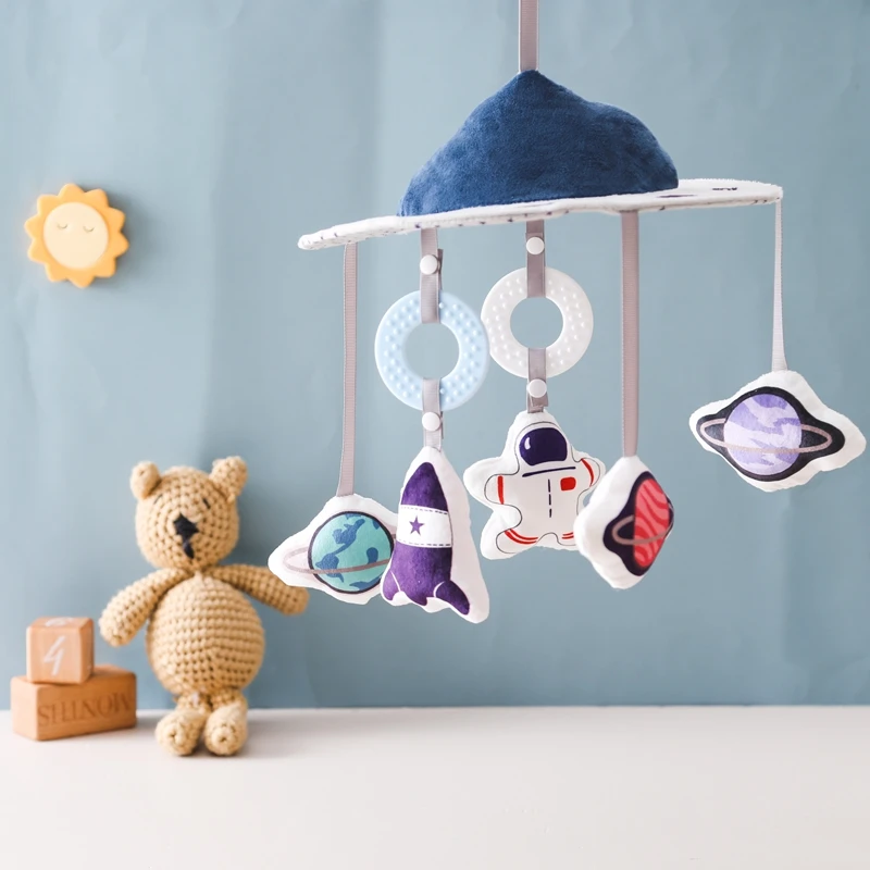 Baby Crib Mobiles Rattles Music Educational Toys Bed Bell Newborn Mobile Bed Bell Bracket Baby Toys Wooden Bed Bell Accessories