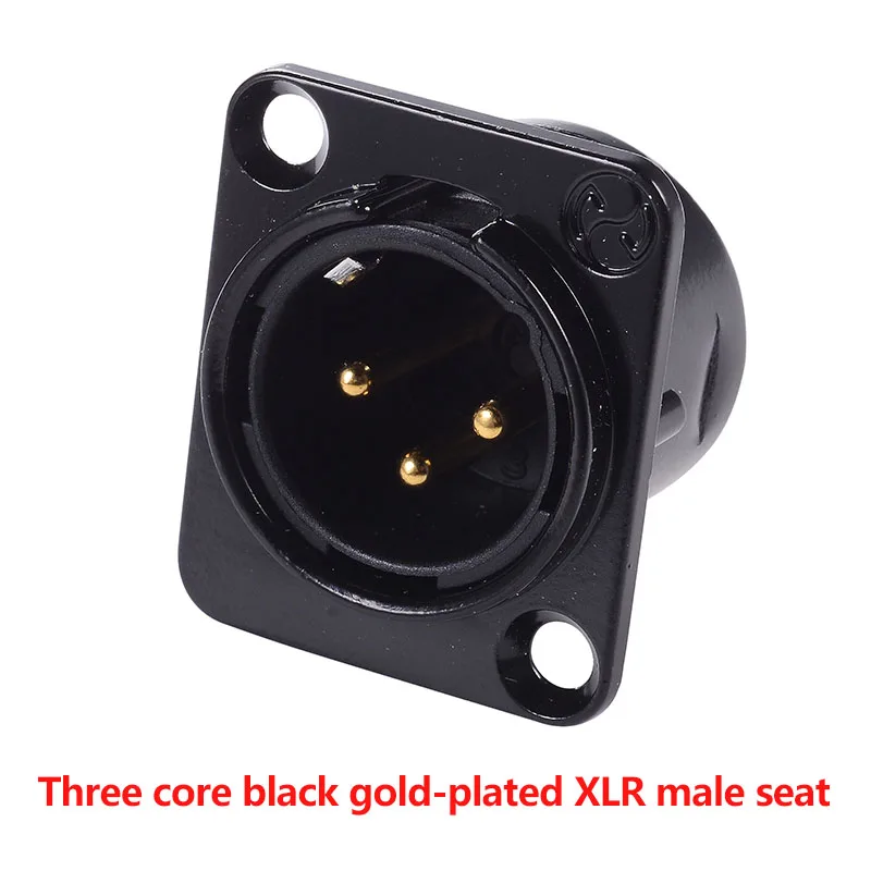 XLR 3-Pin Stecker & Buchse Einbau-Audioanschlüsse - Kupferkontakt Metallbuchse für Mikrofon/Professionelles Audio Schwarz/Silber – Detail 12
