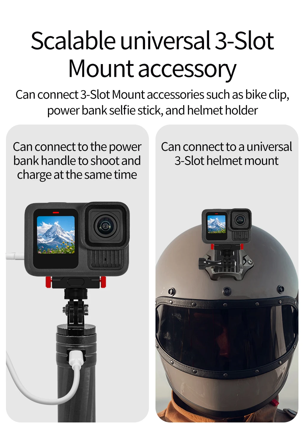 Magnetisches Schnellverschluss-Basisset für Gopro Hero 12, 11, 10, 9, 8, 7, Mini Max Action-Kamera-Zubehör, 1/4 Zoll ARRI-Halterung, Stativhalterung – Detail 13