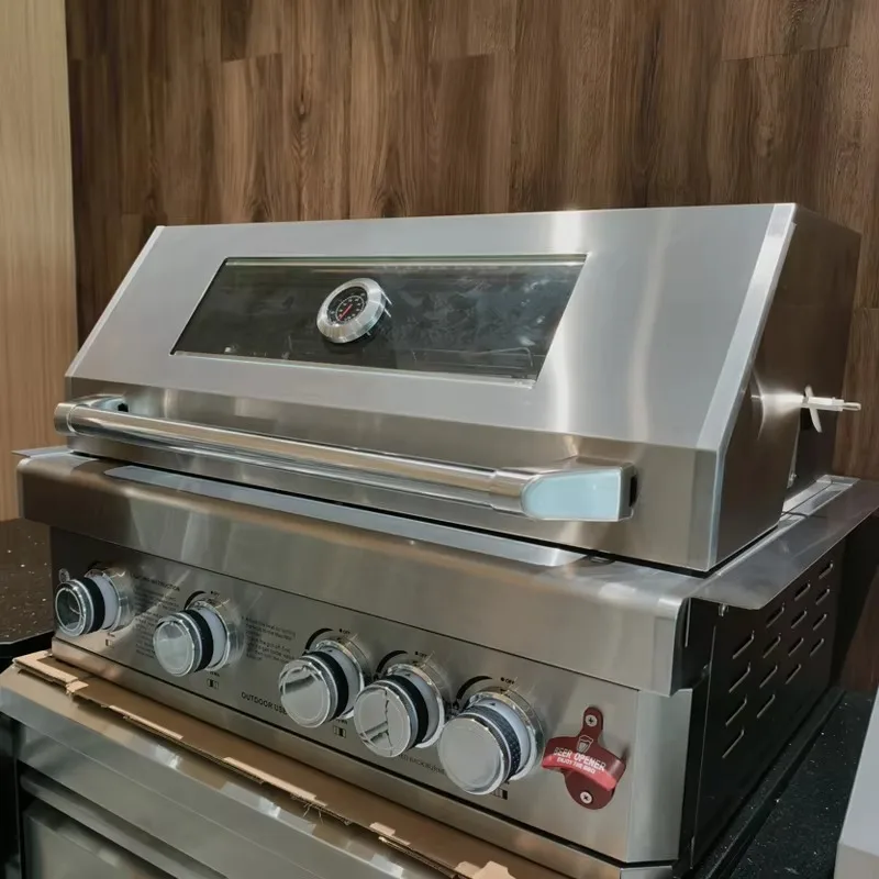 Stainless Steel 5 7 Burners Built-In Propane Gas BBQ Grill for Football Fan Zone Parties