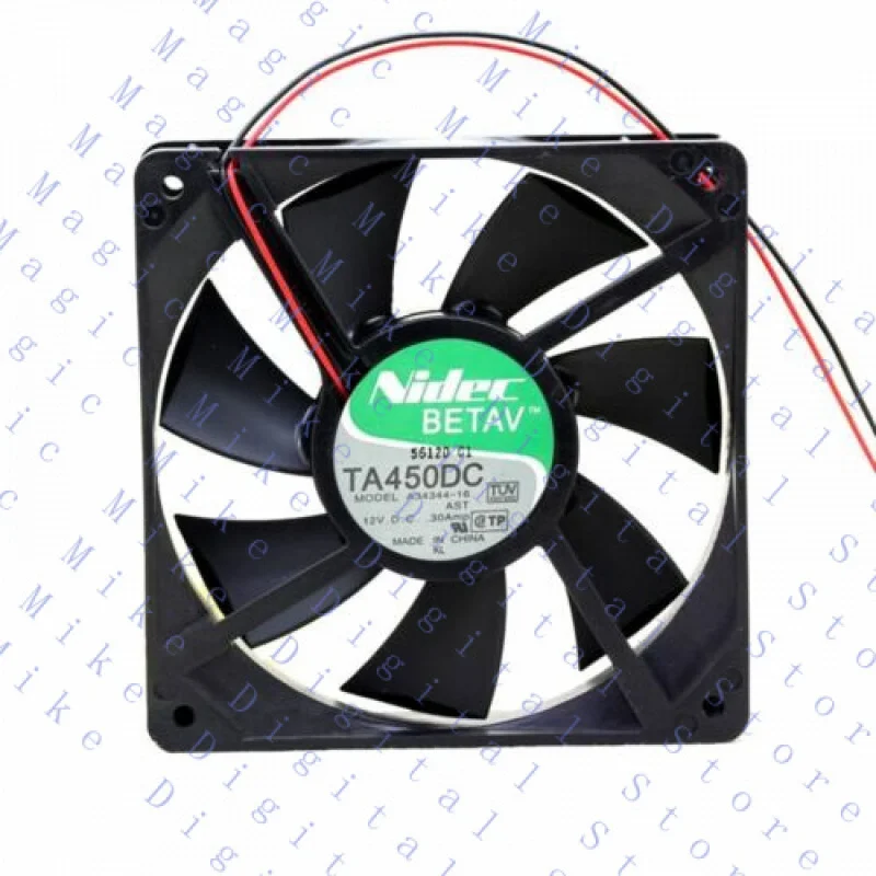 

UU 3 шт. для Nidec 120x25 мм TA450DC A34344-16 0,30A DC12V 2line двойной шариковый охлаждающий вентилятор