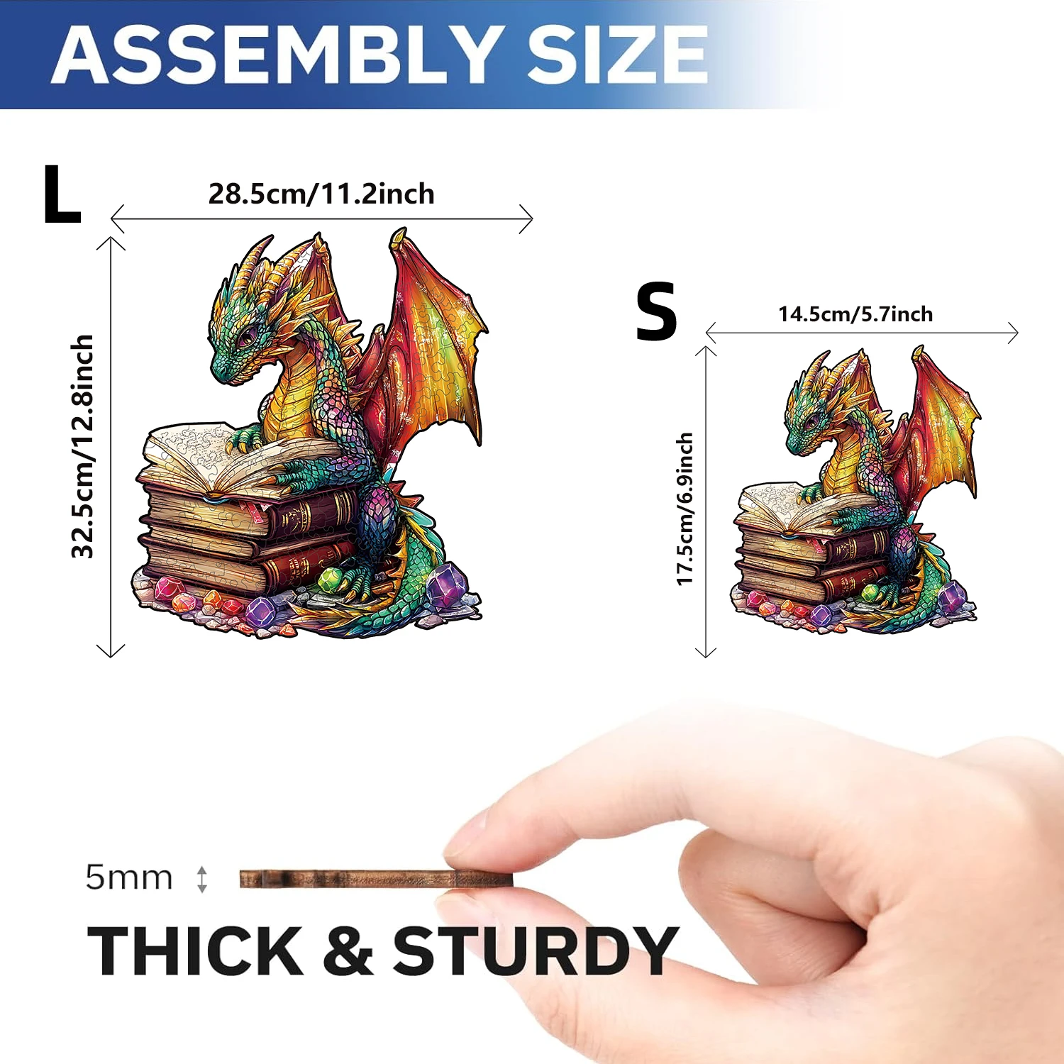أحجية خشبية للبالغين - أحجية تنين الكتاب السحري، ألغاز خشبية فريدة من نوعها، ديكور منزلي فني حديث، فكرة هدية جيدة