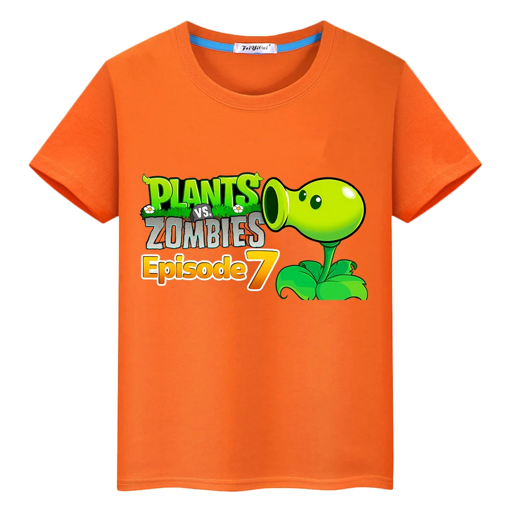 تي شيرت للأطفال الأولاد 10 سنوات 100% نباتات مطبوعة قطنية ضد الزومبي ملابس أنيمي كاواي قصيرة فخر تي شيرت y2k قطعة واحدة ملابس الفتيات
