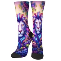 Fairy Tale Dream Grape Lion Creative Design Men's Socks Personality Trend Leisure Sports Socks Novelty Funny Crazy Socks Gift