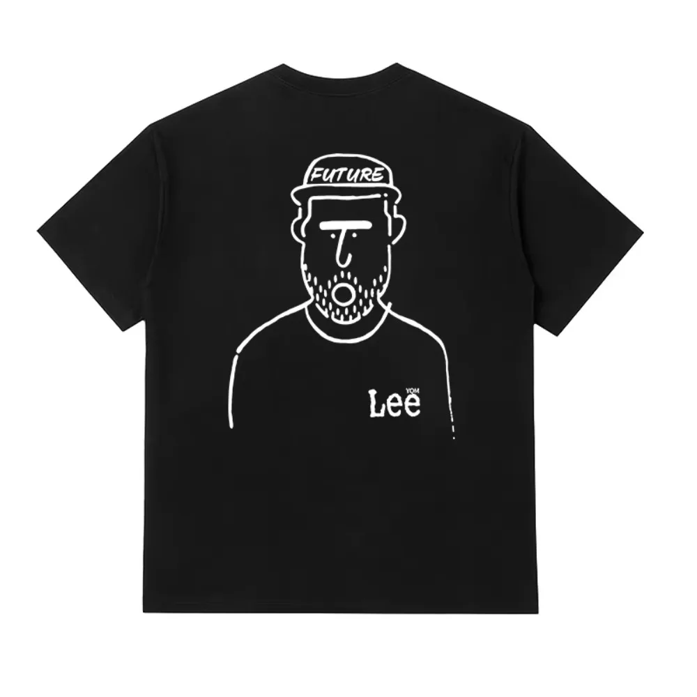 

motorcycle 2025 Summer cotton T-shirt American jeans brand LE men's and women's classic printed loose round neck casual T-shirt