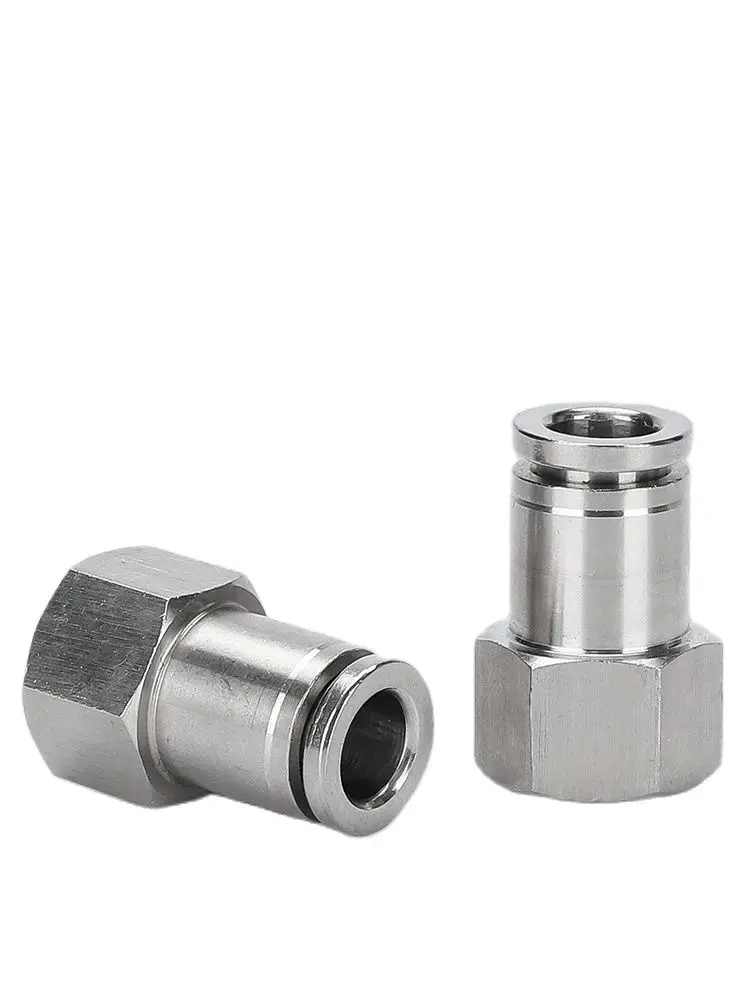 10pcs 304 Stainless Steel PCF4/6/8-M5/01/02/03/04 Pneumatic Quick Coupler Female Air Hose Connector