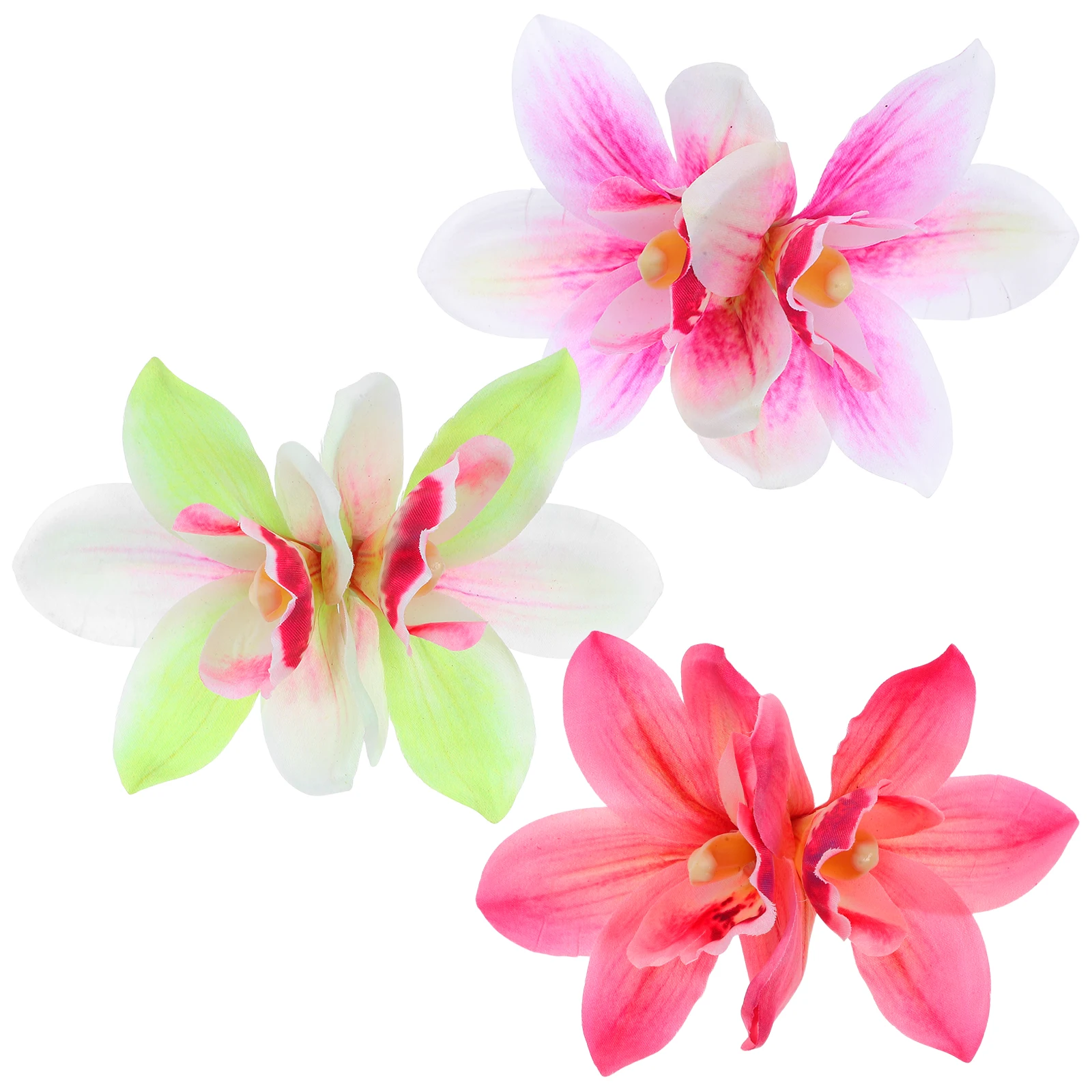 

3 Pcs Simulated Cymbidium Hairpin Lightweight Versatile Floral Green Accessories Women Silk Hair Clips