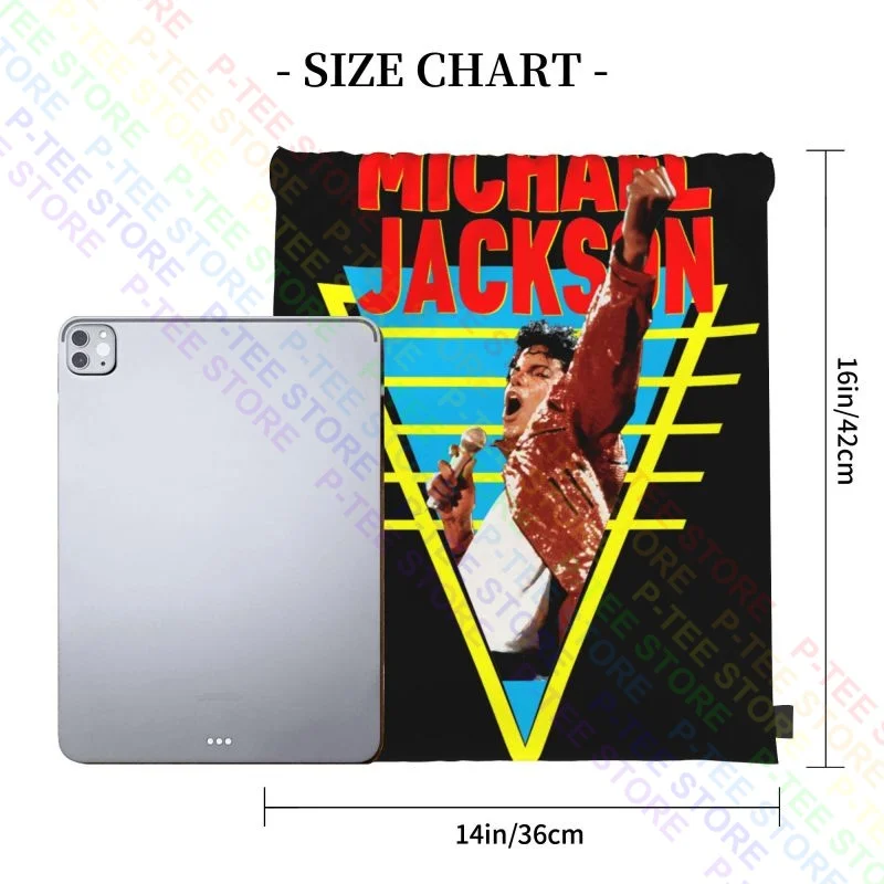 Michael Jackson King Pop Original Mj 80'S Drawstring Bags Gym Bag Bookbag Swimming Eco Friendly Multi-function