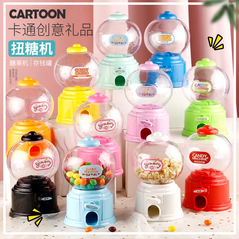 Cute Candy Piggy Bank Mini Sweets Machine Kid Bubble  Box Toy Pink Candy Dispenser Children's Birthday Party Decoration Gift