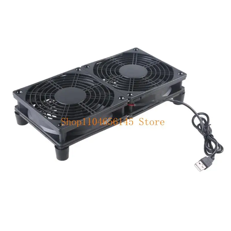 652F 120mm 5V Double USB 1 Speed 1400rpm High Cooling Fan for Router