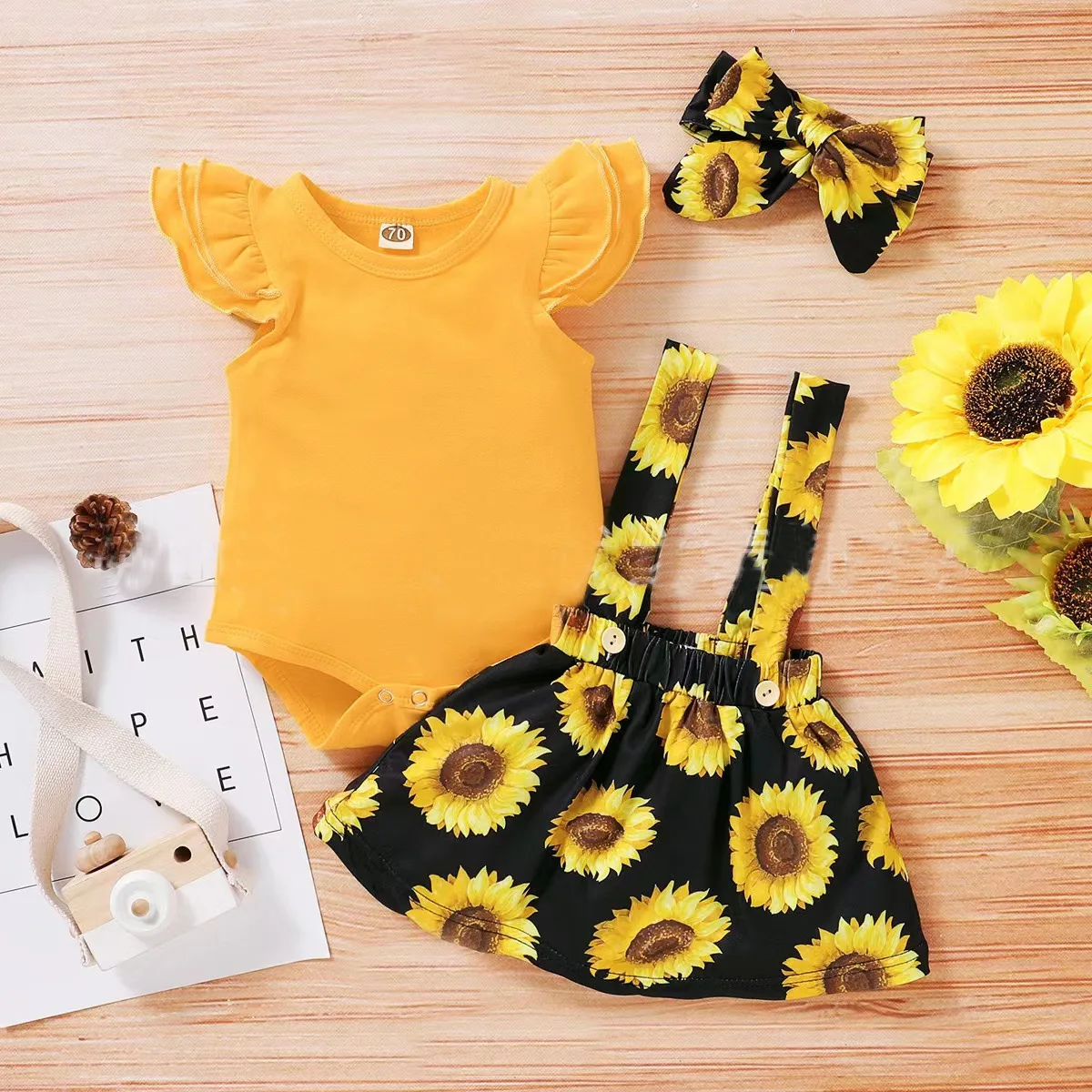 Summer Baby Girl Clothes Two-piece Strappy Skirt Chiffon Newborn Toddler Outfit Infant Clothing Suit 2024 Baby Dresses