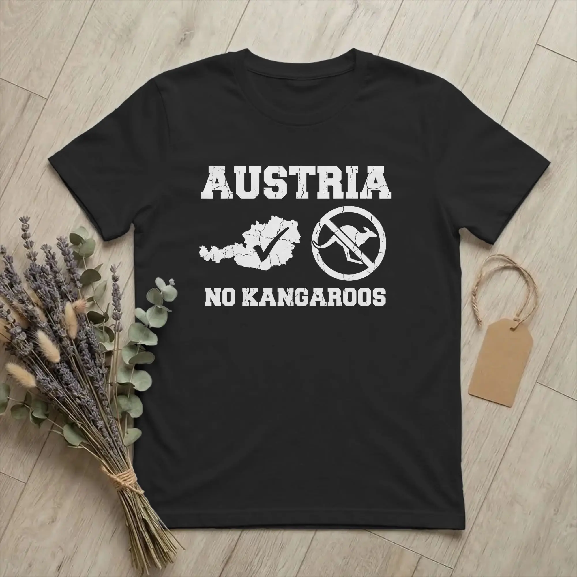 No Kangaroos in Austria Funny Men's T Shirt Australia Casual Tees Short Sleeve Crewneck T-Shirt Pure Cotton Gift Idea Tops