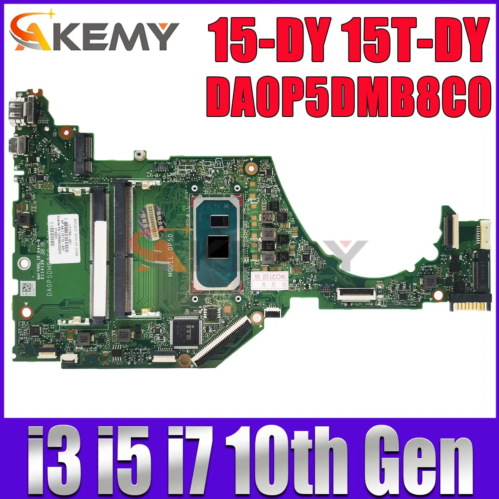 

DA0P5DMB8C0 For HP 15-DY 15T-DY 15S-FQ Laptop Motherboard i3-1005G1 i5-1035G1 i7-1065G7 CPU L71755-601 L71757-601 L71756-601