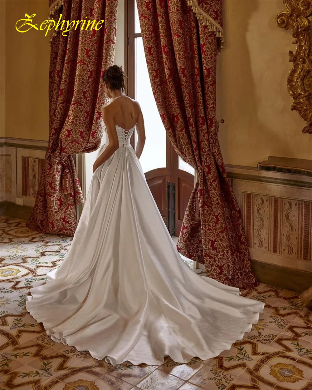 فستان سهرة بسيط مخصص بدون حمالات وفساتين مناسبة خاصة من الساتان الرسمي وفساتين زفاف بدون أكمام