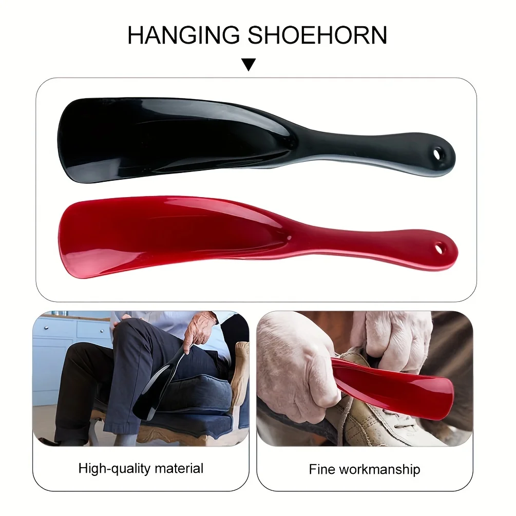 Plastic Shoehorn,Hangable Non-bending Shoehorn,Professional Shoehorn,Comfortable Shoe Lifter,Short Handle,Shoe Upper, Elderly