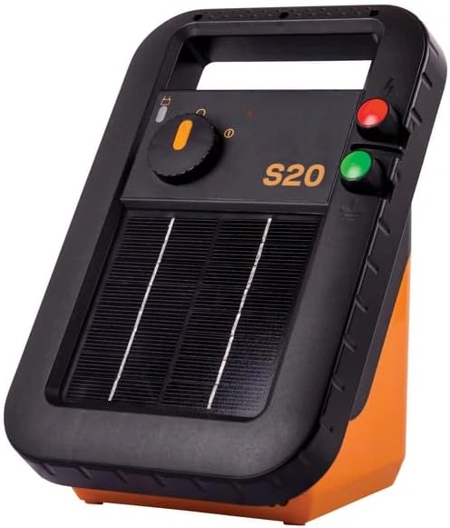 S20 Solar Energizer - Powers up to 12 miles / 40 acres of single-wire fence. Ideal for temporary grazing applications