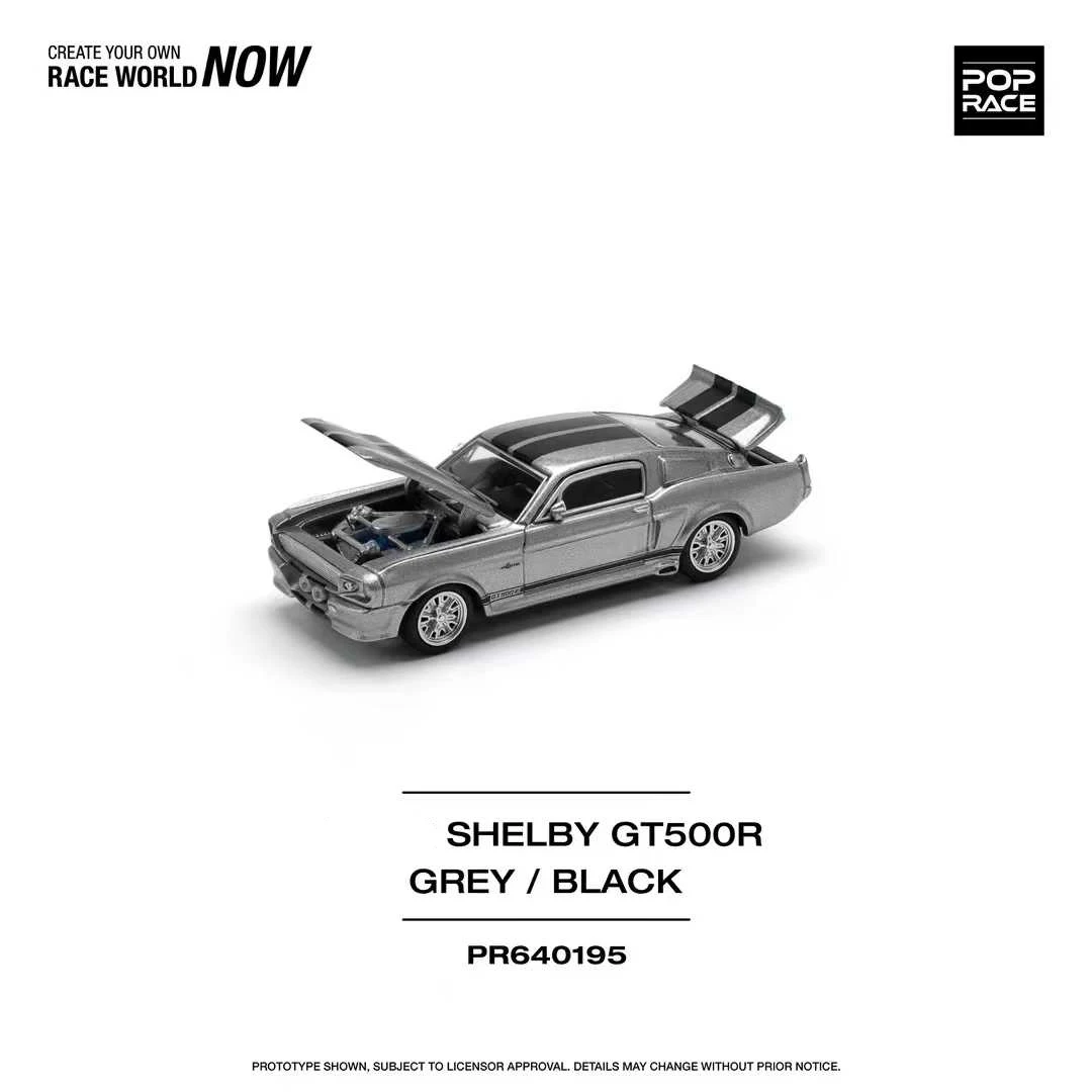 

Предпродажа POP Race 1:64 Shelby Mustang GT500R 1967, литая под давлением диорама с открывающимся капюшоном, модель автомобиля, игрушка