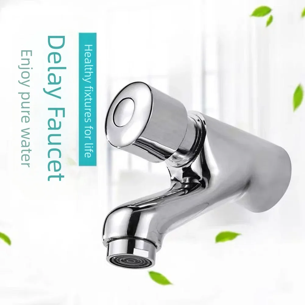 New Brass Wall Mounted Delay Faucet Hand Press Water Saving Basin For Bathroom And Kitchen Modern Simple Water-Saving Aerator