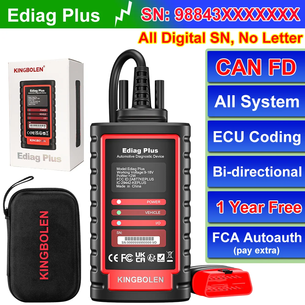 KINGBOLEN Ediag Plus, THINKCAR THINKDIAG2 CANFD ALLE systeem-ECU-codering Actieve test 16 reset OBD2-scanner Autodiagnostische hulpmiddelen