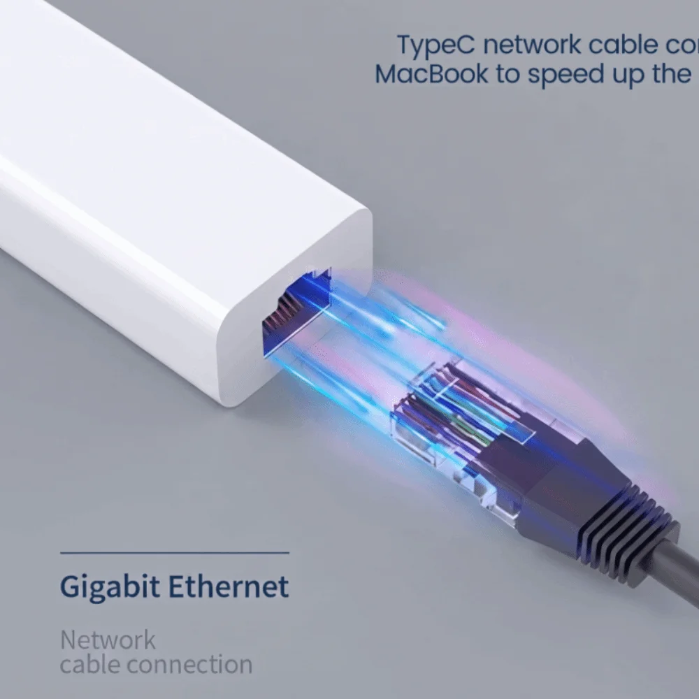 Portable High-Speed USB Ethernet Adapter Type C 10/100 Ethernet Ethernet Adapter Network Card 3 Ports USB 2.0 USB Hub for PC