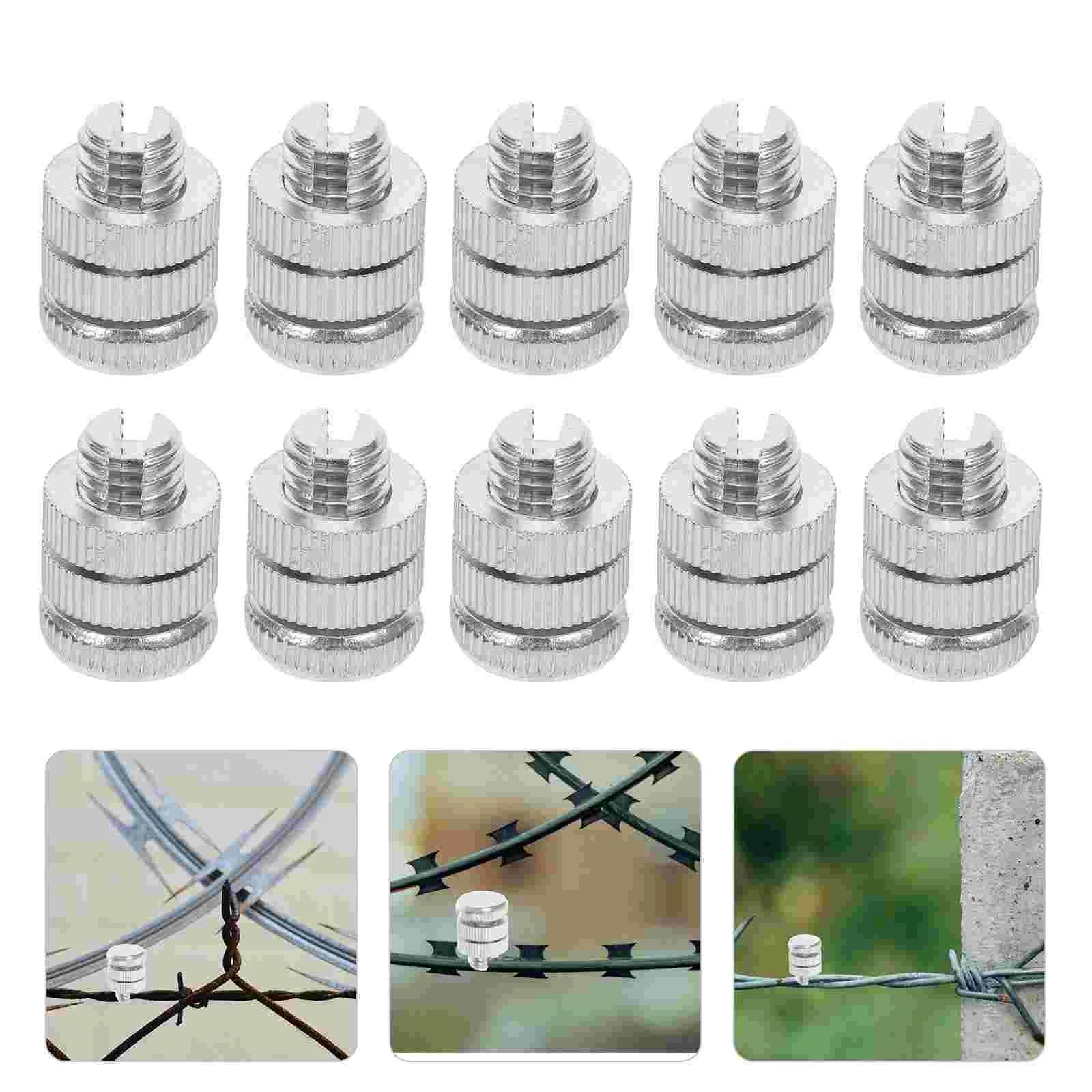 

10 Pcs Fence Connector Barbed Wire Tools Electric Clamp Electrical Clamps Alloy Connectors for Fences Aluminum